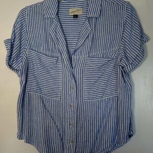 Universal Thread Blue and White Striped Shirt